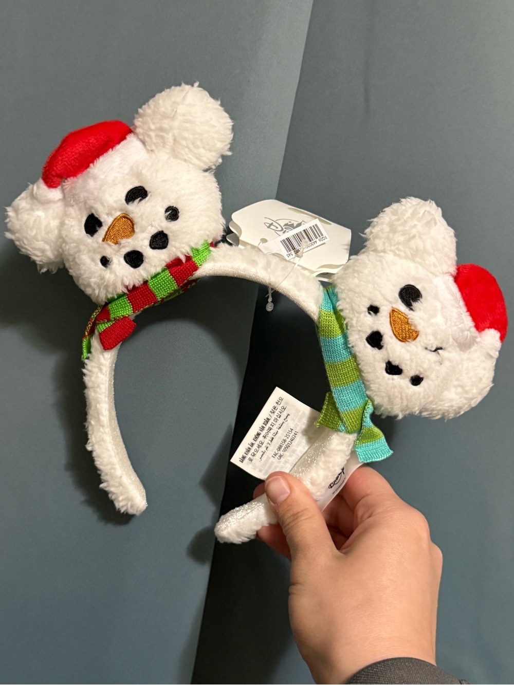 NEW Disney Ears Mickey Mouse White Snowman Christmas Santa Hat Holiday Headband